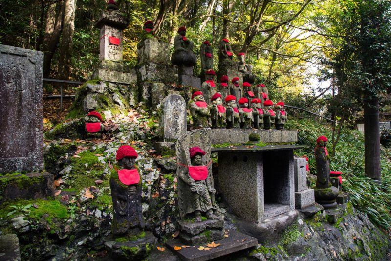 Jizo statues, guardians of travelers and the weak.