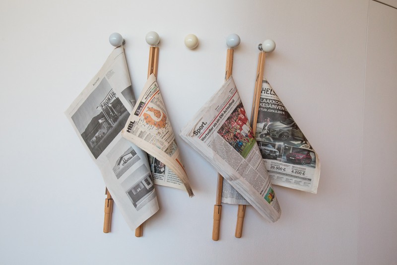 Interesting way to store newspapers