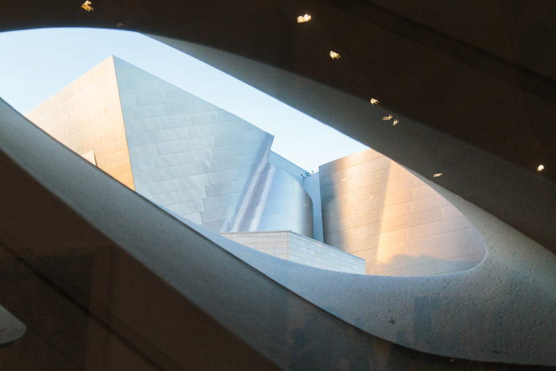 The Walt Disney Concert Hall is right across the street. As seen from inside The Broad.