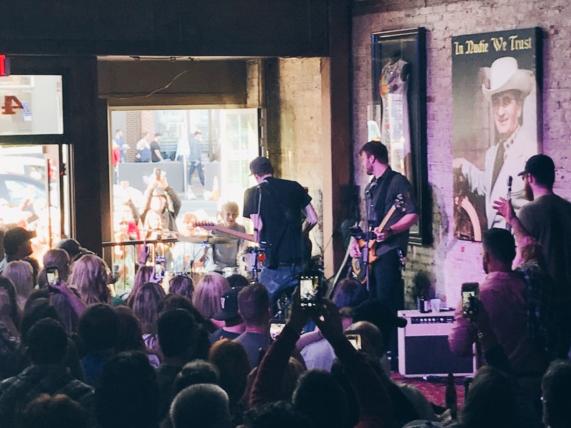 Inside the Nudie's honky tonk. This little boy was slaying it on the drums