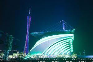 Canton Tower and Sports Stadium at night